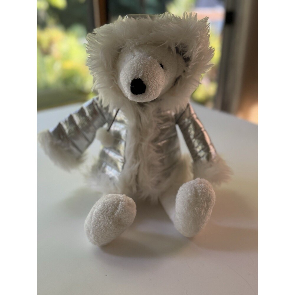 Bath & Body Works Igloo The Polar Bear Plush 16” White Silver Coat Beautiful